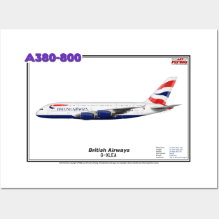 Airbus A380-800 - British Airways (Art Print) Posters and Art